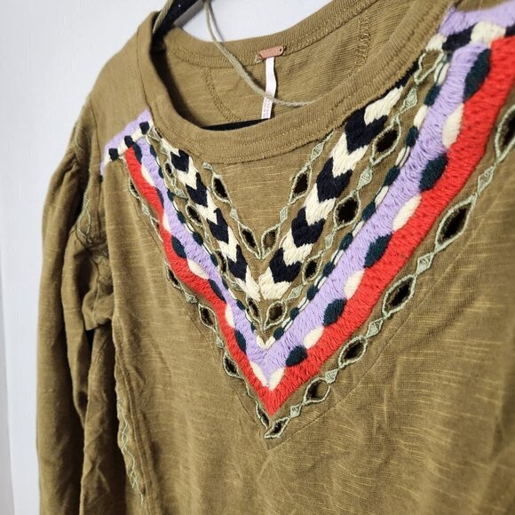 FREE PEOPLE Hand Me Down Crop Moss Green - Picture 4 of 7